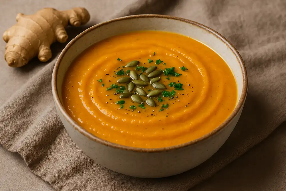 Sopa de Abóbora com Gengibre